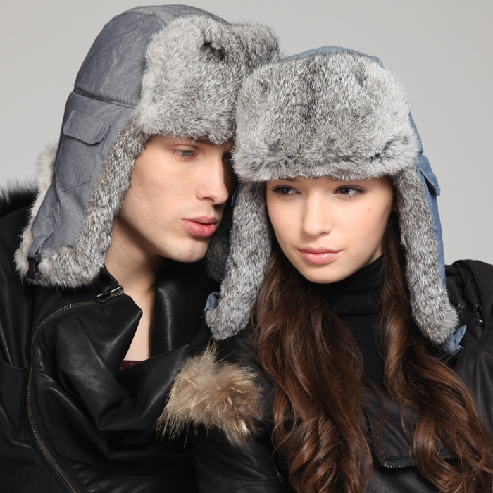 Kenmont rabbit fur leifeng hat for man thermal winter cap km-2163