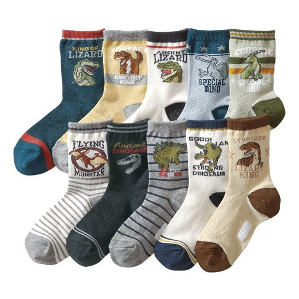 Kid's socks breathable 100% kid's cotton socks male cartoon graphic patterns knee-high socks