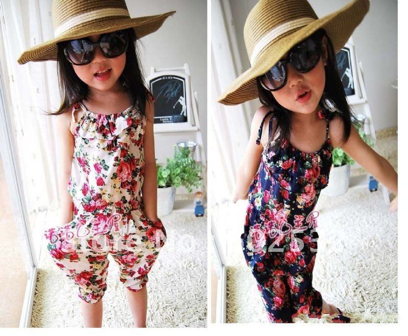 Kids Clothes Girls' suits Jumpsuits girls Overalls /Floral pants 20 pcs lot NN01