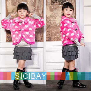 Kids Clothes Warm Feather Jackets Turn-down Collar Botton Design,Free Shipping K0346