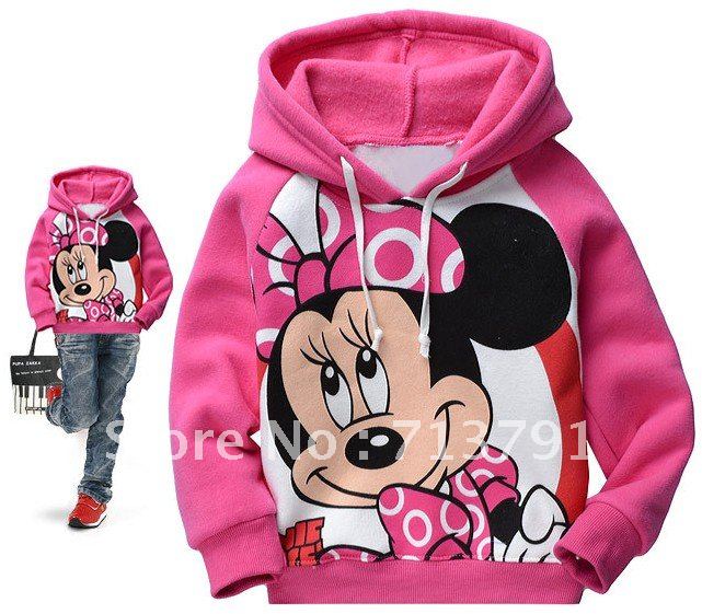 Kids clothing Minnie Cotton terry Long-sleeve Girls Hoodies Jacket Children's Outwear Coat 6pcs/lot
