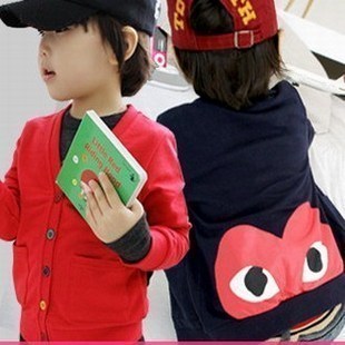 Kids Fashion Children's clothing child sweatshirt male female child cardigan red basic shirt love cardigan 5d-3 Free Shipping