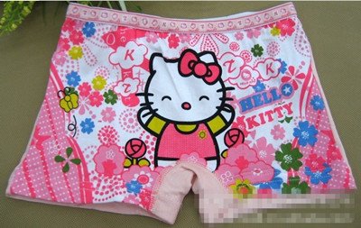 Kids KT cotton children four angle underpants / girl boxer briefs child / Baby cotton underwear shorts,size110-140/y118