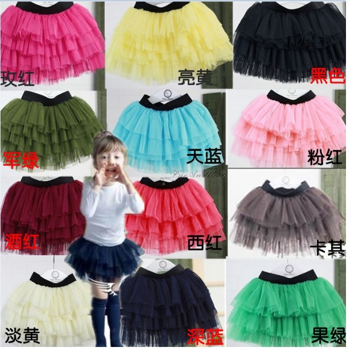 kids lace tutu skirt short dresses fluffy princess ball skirt girls tiny dancer petticoats cake skirt veil culottes outfits F689