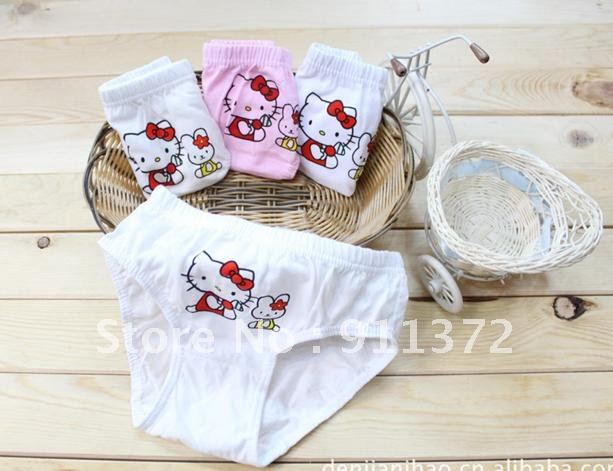 Kids' Underwear Cartoon Cat Confortable Cotton Panties for girls age 2-10y