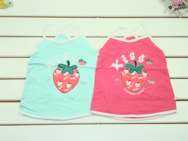 Kids Wear 2013 summer sweet little girl gentlewomen female child of strawberry spaghetti strap top