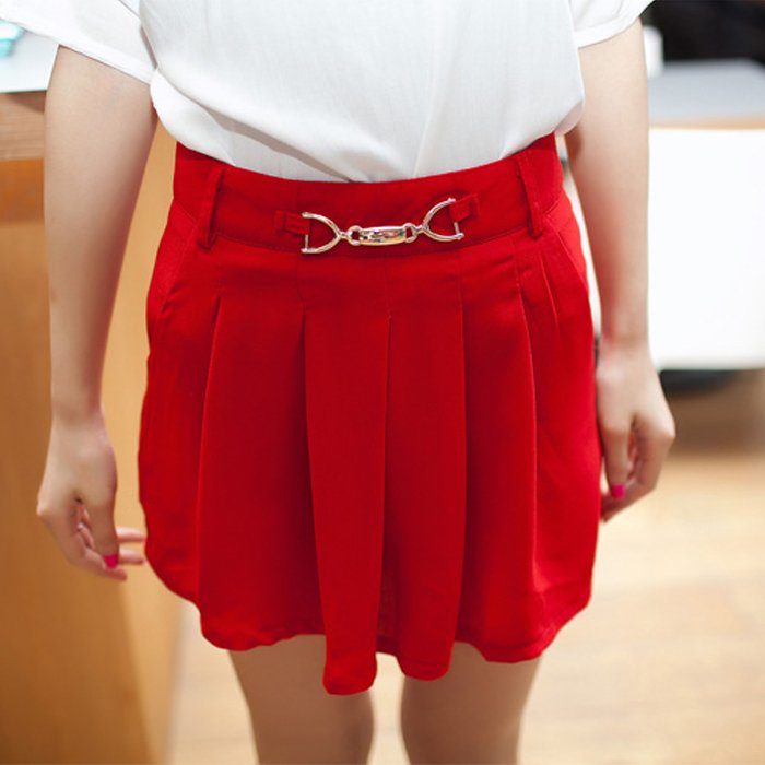 Kikot 2012 pleated gauze chiffon skirt pants shorts female