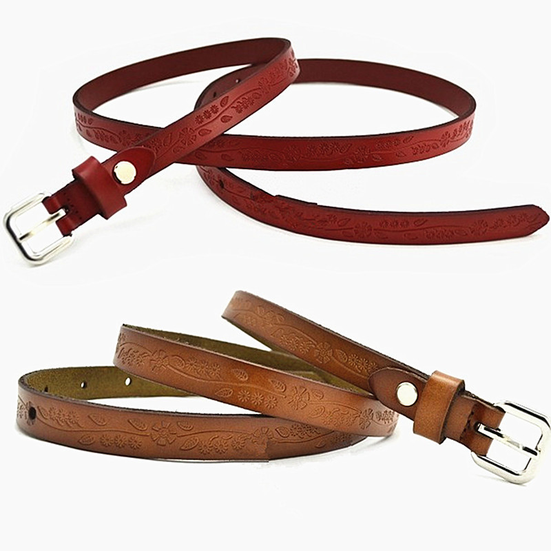 Kindredship leather women's strap belt female genuine leather fashion all-match decoration tieclasps