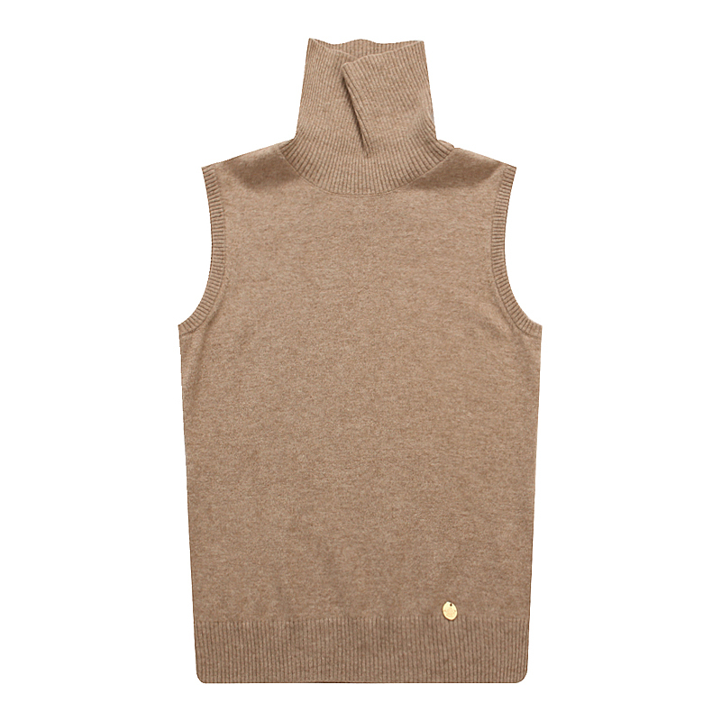 King of pure cashmere sweater women's slim basic shirt elegant turtleneck turn-down collar cashmere vest 108
