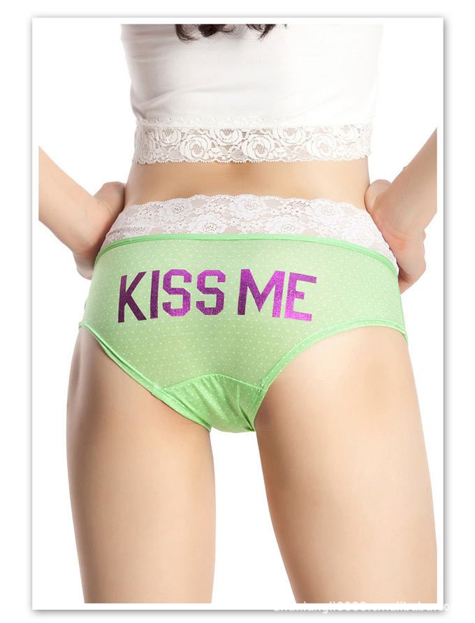 Kiss Me Sexy Dot Print Women's Briefs / Cute Sweet  Candy Color Panties FREE SHIPPING DNW28