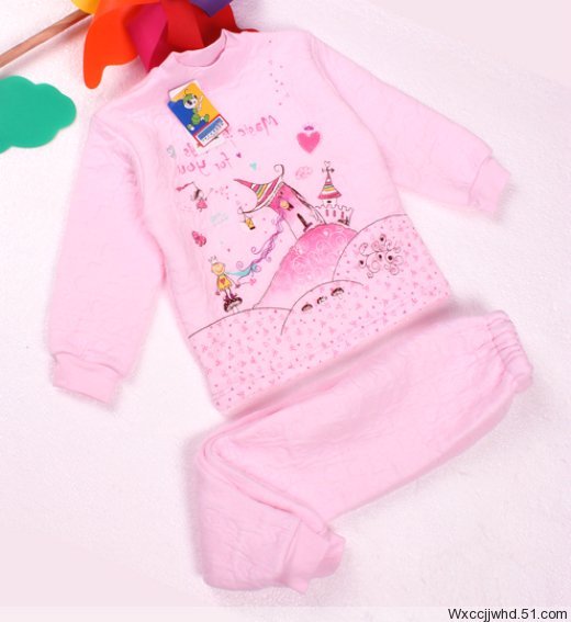 Kit small ant child underwear set 100% cotton child thickening thermal underwear female child thermal sleepwear