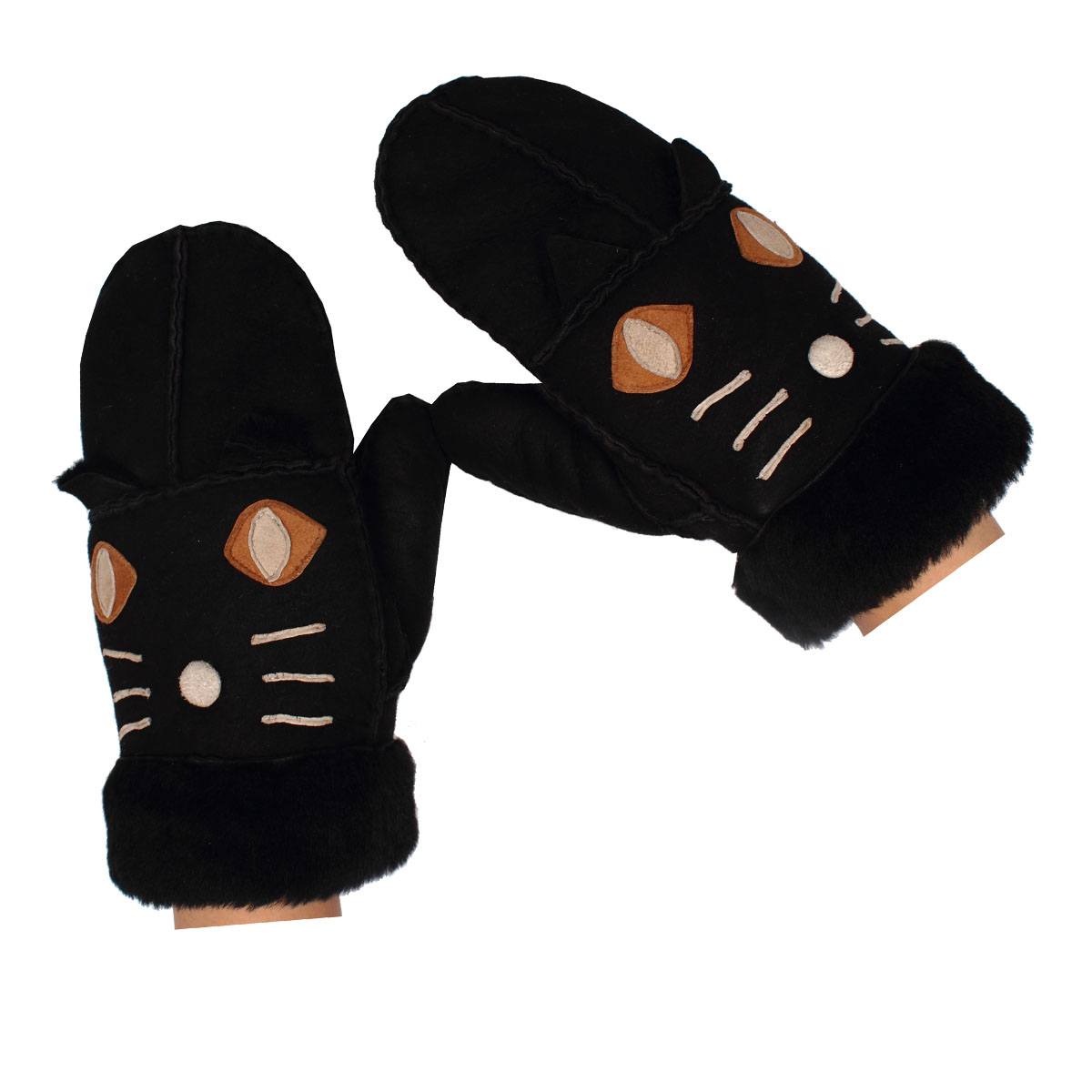 Kitten sheepskin fur one piece gloves female genuine leather thermal gloves