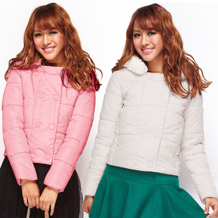 kitty sweet polka dot double breasted with a hood cotton-padded jacket 0183654
