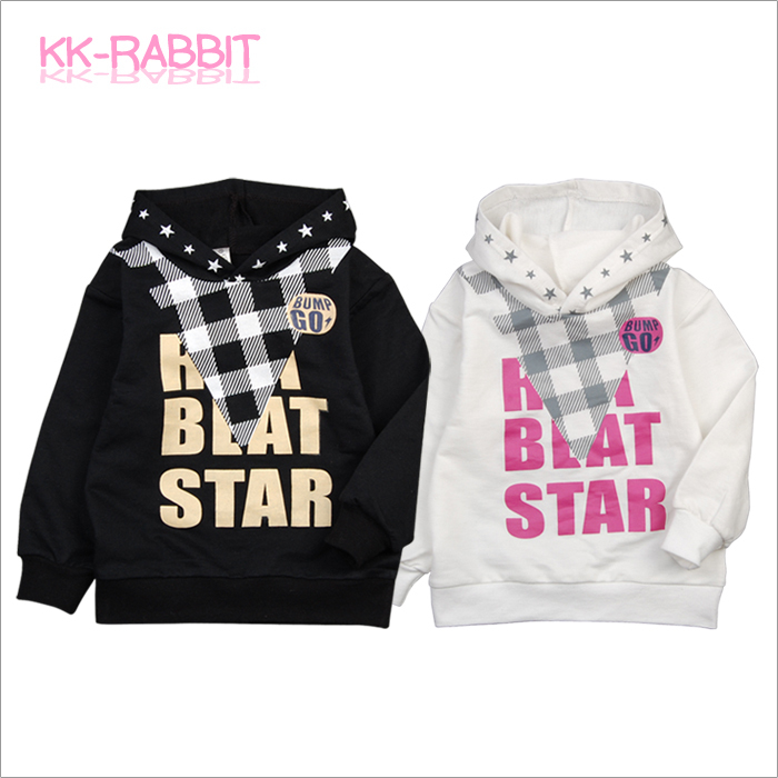 Kk rabbit 100% cotton loop pile baby child hooded sweatshirt male child t-shirt children's clothing