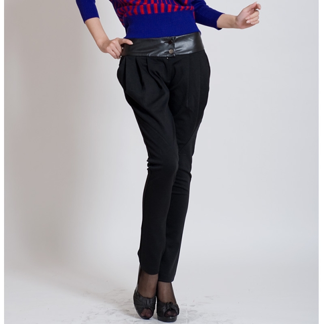 Kk0217 2012 spring leather waist loeb body basic dual-use pants legging
