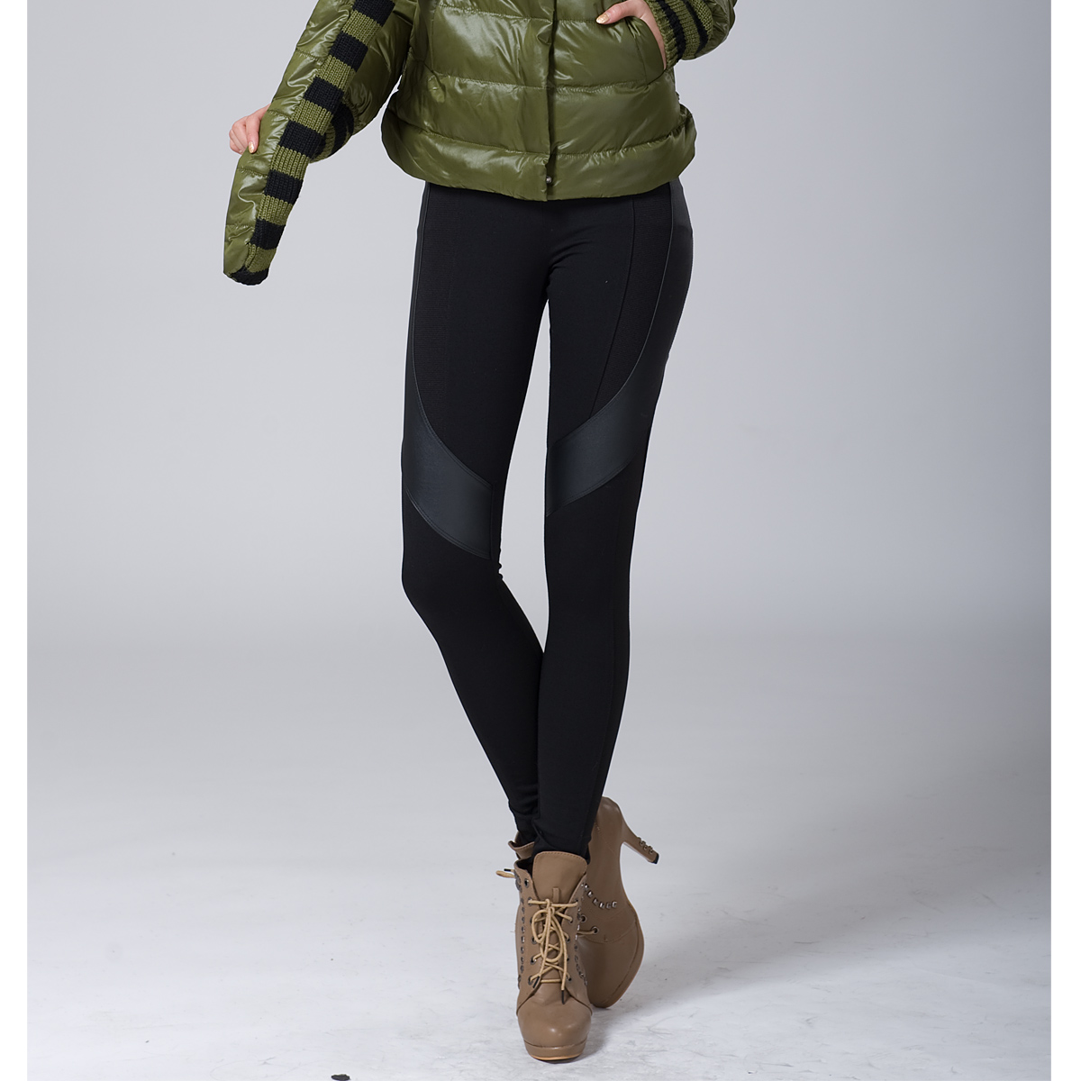 Kk0624 2012 autumn noble leather decoration fashion all-match slim legging
