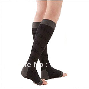 Knee high compression stockings Class  socks open toe Plastic type calf socks 5 pair/lot free shipping