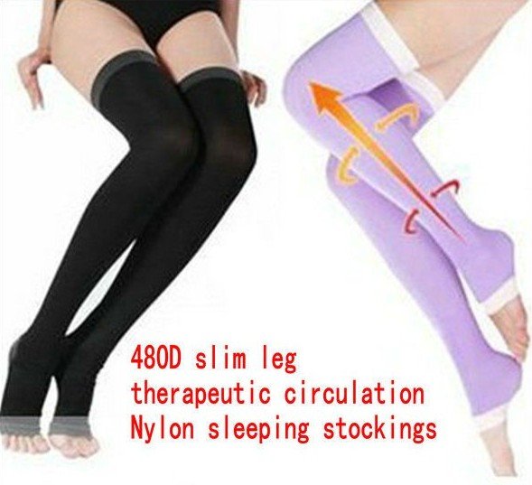 Knee high sleeping socks 2012 Hot Sale Women Sleep Slimming Socks,Varicose Veins Tight Stockings,Ladies Leg Shaper,Free Shipping