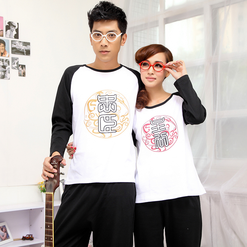 Knitted cotton casual sleepwear lovers set lounge