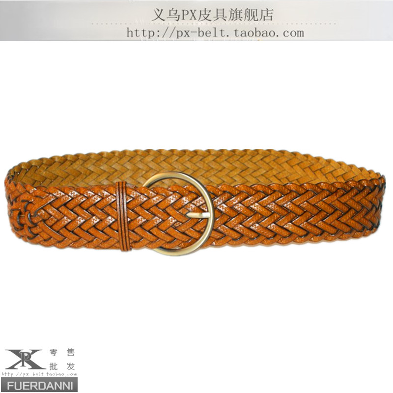 Knitted genuine leather belt female genuine leather fashion all-match cowhide knitted strap