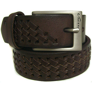 Knitted genuine leather genuine leather knitted belt female knitted strap male