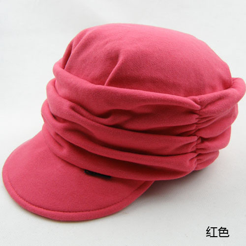 Knitted hat 100% cotton sweatshirt pleated knitted hat autumn male female lovers cap