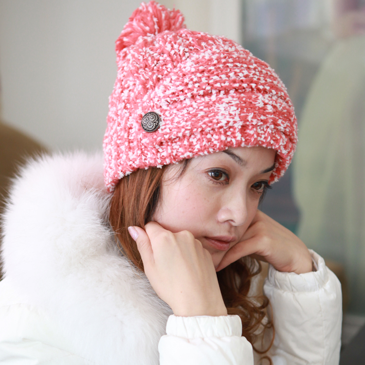 Knitted hat knitted autumn and winter knitted hat women's winter thermal pocket hat
