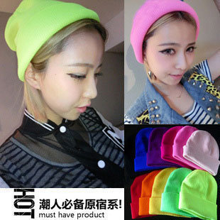 Knitted hat zipper nadia ayumi neon color knitted hat