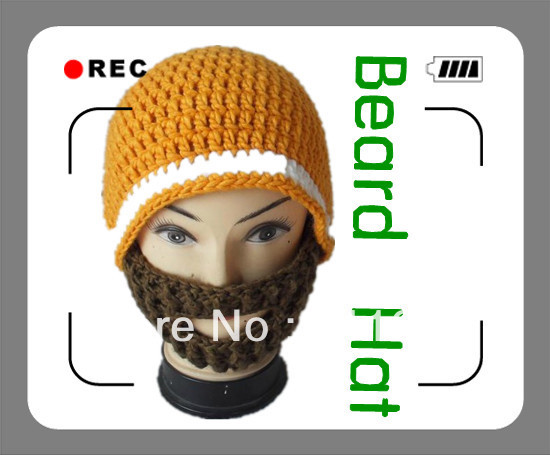 Knitted Winter Hat Fashion Caps With Beard Head Diameter Free Size 55-60CM Wholesale