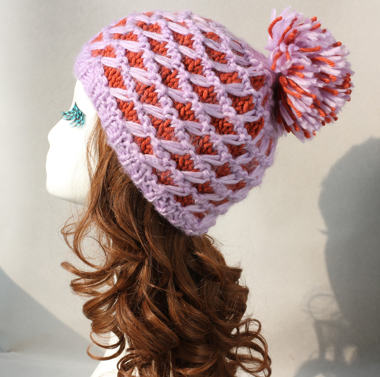Knitted winter knitted hat female winter hat thick thermal cold-proof women's beret