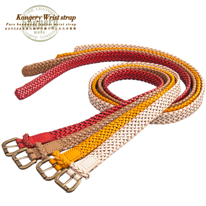 Kongery gentlewomen fashion all-match belt female genuine leather knitted belt women's strap tieclasps cronyism
