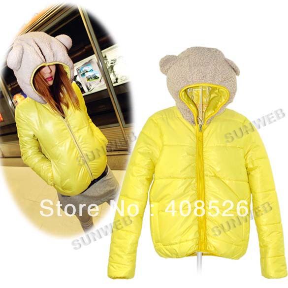 Korea Fashion Women's Candy Color Winter Warmer Cotton Short Coat Jacket Outerwear Free shipping 8358