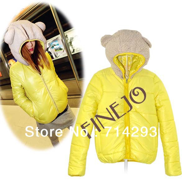 Korea Fashion Women's Candy Color Winter Warmer Cotton Short Coat Jacket Outerwear Free shipping 8358