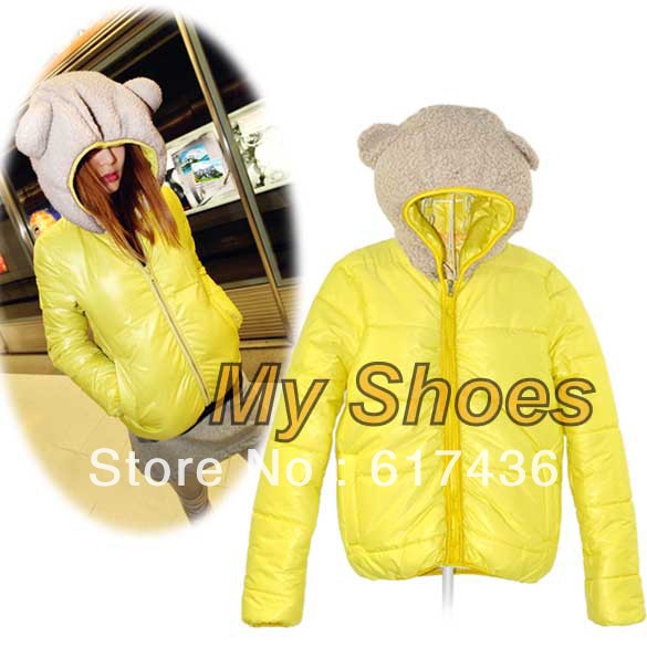 Korea Fashion Women's Candy Color Winter Warmer Cotton Short Coat Jacket Outerwear Free shipping 8358