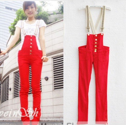 Korea style red jumpsuits rompers  wear for women  A010