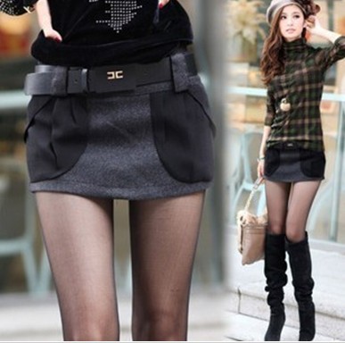 Korea Version Big Pockets Shorts Fashion Women Hot Pants Dark-Gray S to XL Boots Pant Shitsuke Low-Waist Spring/Autumn Worsted