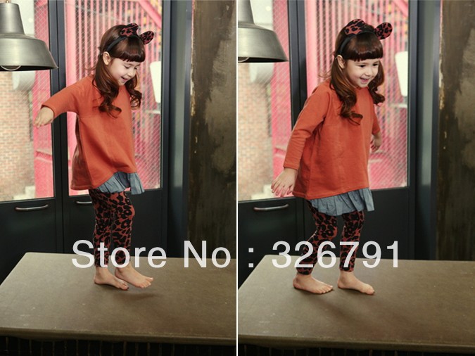 Korean child pants Wholesale Fashion children leopard leggings wholesale leggings children E002