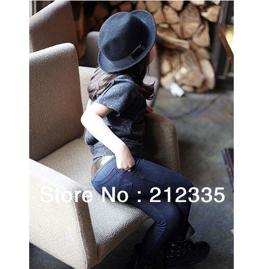 Korean children's jeans in 2013/Tight pencil jeans with paillette/FREE SHIPPING