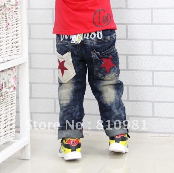 Korean children's jeans snow washing child pants wholesale cotton soft fabric 3-12 years old