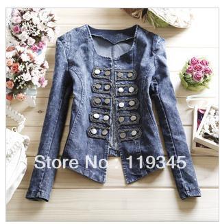korean edition tide 2013 new spring dress with long sleeves short denim jackets