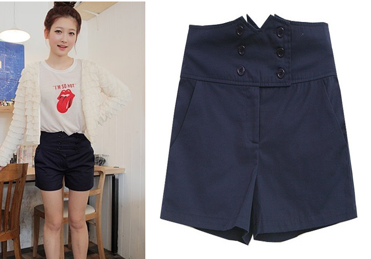 Korean Exquisite high waist shorts  / blue color free shipping