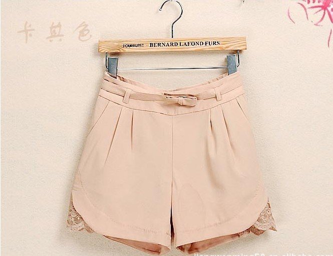 Korean  Fashion Women's Laced Detailed Shorts  Pants  Available in 4 colors 3 Sizes Free Delivery