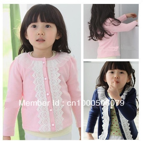 Korean Hot sale children's clothing 2013 Autumn girls the sweet casual jacket cardigan coat free shipping