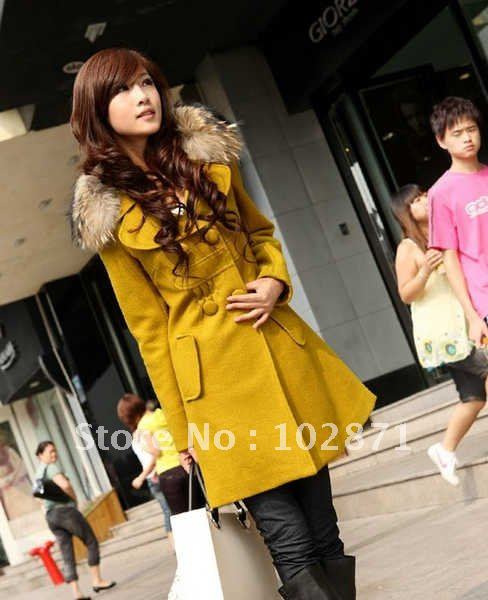 Korean Hot Winter Coat ladies' coat winter jacket Style Double-Breasted Design Dust Coat For Female