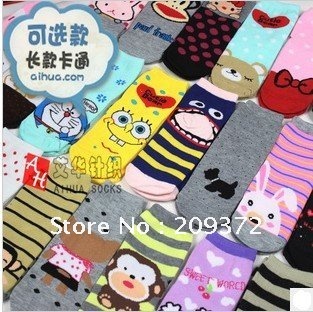 Korean lady long section of cartoon socks, straight cartoon socks   062