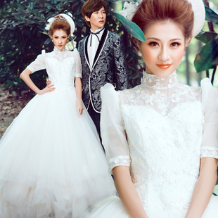 Korean princess bride wedding dress Korean Qi marriage new 2012 hotel wedding pregnant women can wear in winter