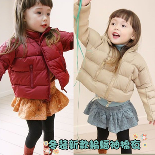 Korean style casual cotton-padded coats winter thick gilr kids child batwing sleeve outwear wind coat clothes Christmas gift