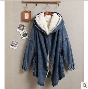 Korean style in 2012 for winter The cowboy cotton-padded clothes the lambs wool The waist thick coat # 6106 U