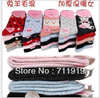 Korean style Ladies' multicolor socks Rabbit wool socks#7071