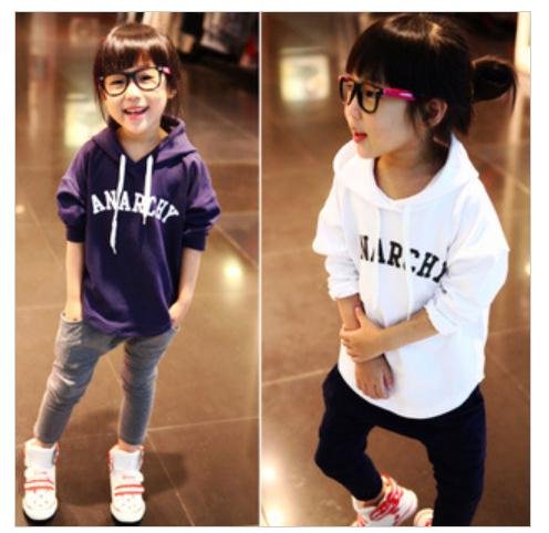 Korean style letter loose hoodies long-sleeved coat outfit thicken t-shirt 2 color 5 sizes J-0165